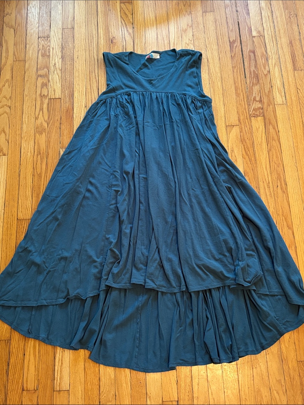 Free People Teal Sleeveless V-Neck Flowing Dress FP Beach size small